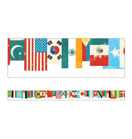 All Are Welcome: Flags Straight Bulletin Board Borders