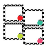 *Black, White & Stylish Brights Apple Name Tags