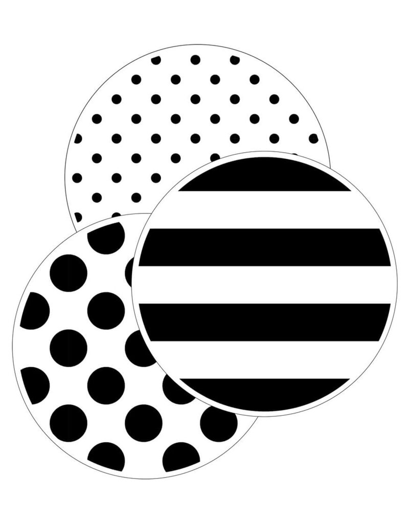 Black, White & Stylish Brights Designer Dots Cutouts