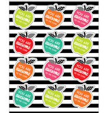 *Black, White & Stylish Brights Apples Motivational Stickers