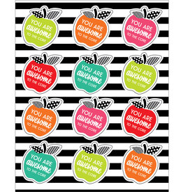 *Black, White & Stylish Brights Apples Motivational Stickers