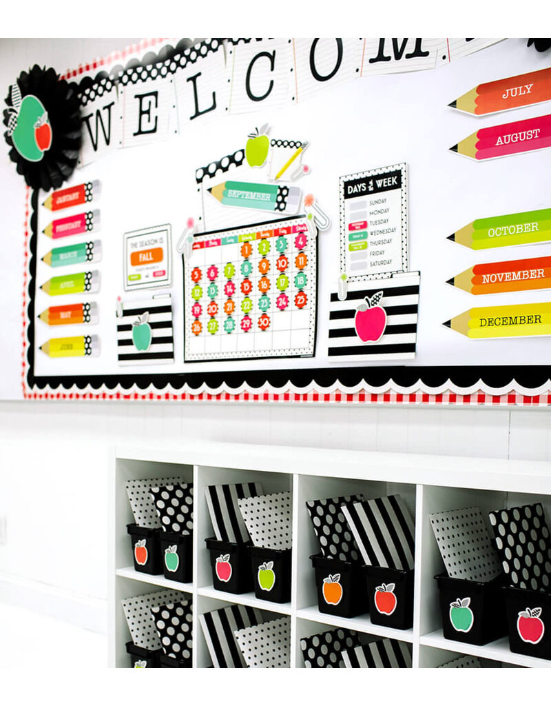 *Black, White & Stylish Brights Supplies Mini Bulletin Board Set