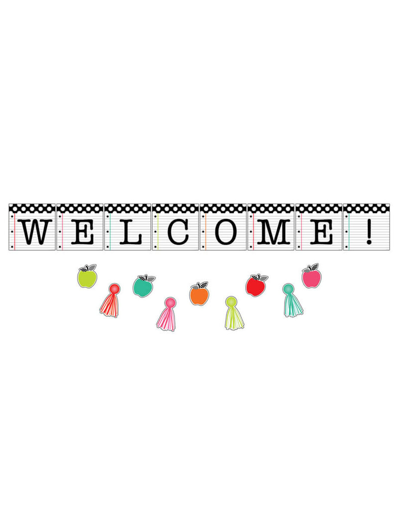 *Black, White & Stylish Brights Welcome Bulletin Board Set