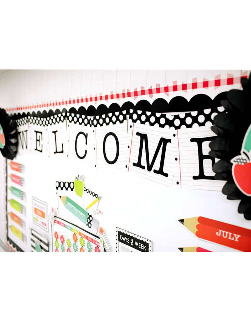 *Black, White & Stylish Brights Welcome Bulletin Board Set