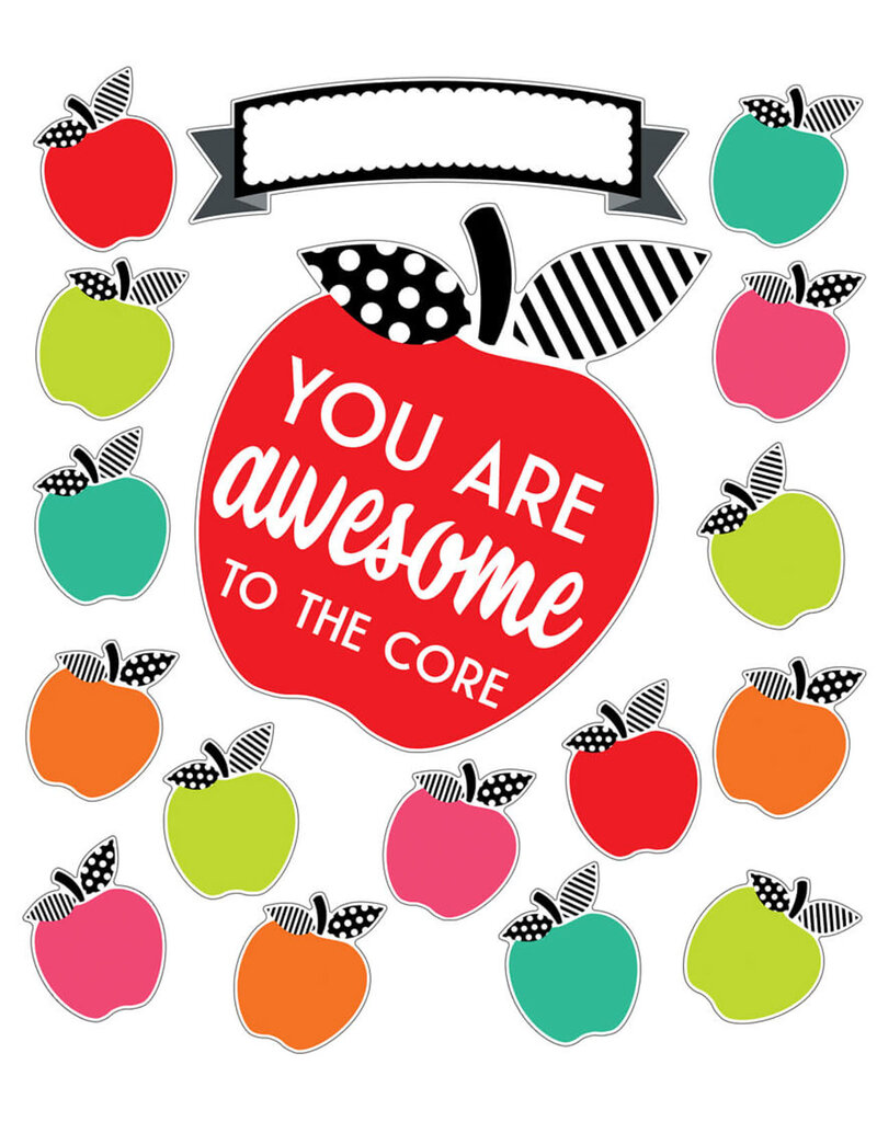 *Black, White & Stylish Brights You Are Awesome to the Core Bulletin Board Set