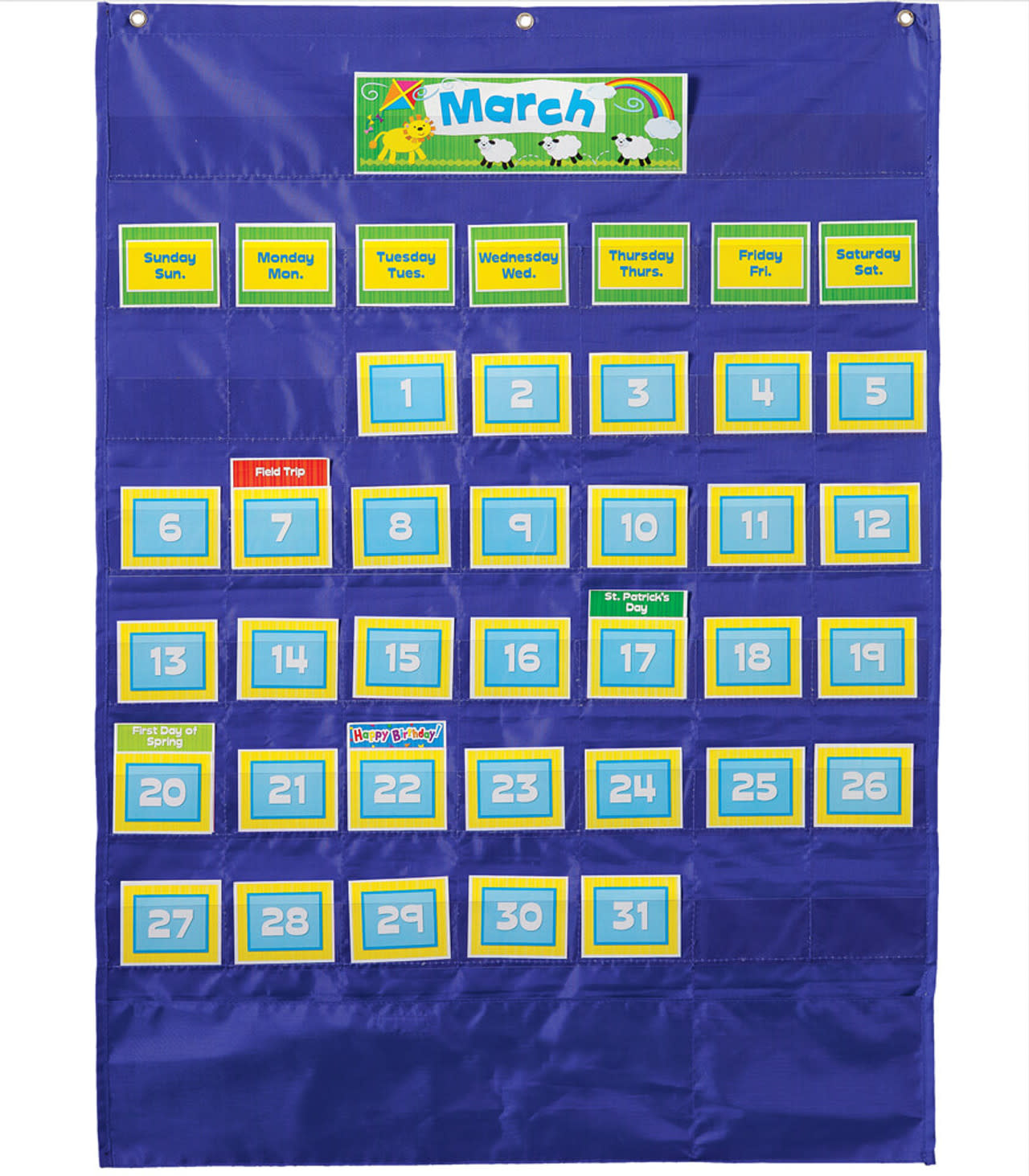 Blue Deluxe Calendar Pocket Chart Tools 4 Teaching