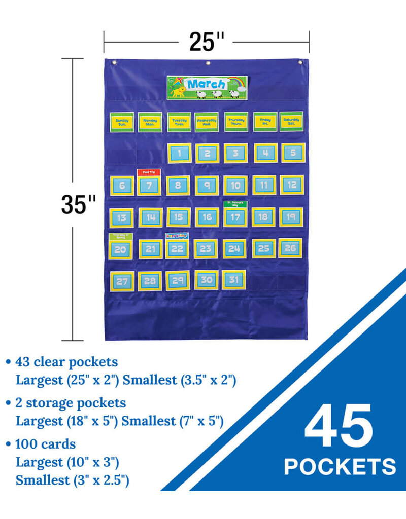 Blue Deluxe Calendar Pocket Chart