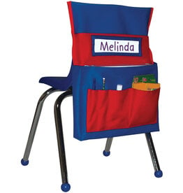 Chairback Buddy™ Blue and Red Pocket Chart Storage