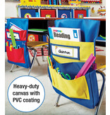 Chairback Buddy™ Blue and Red Pocket Chart Storage