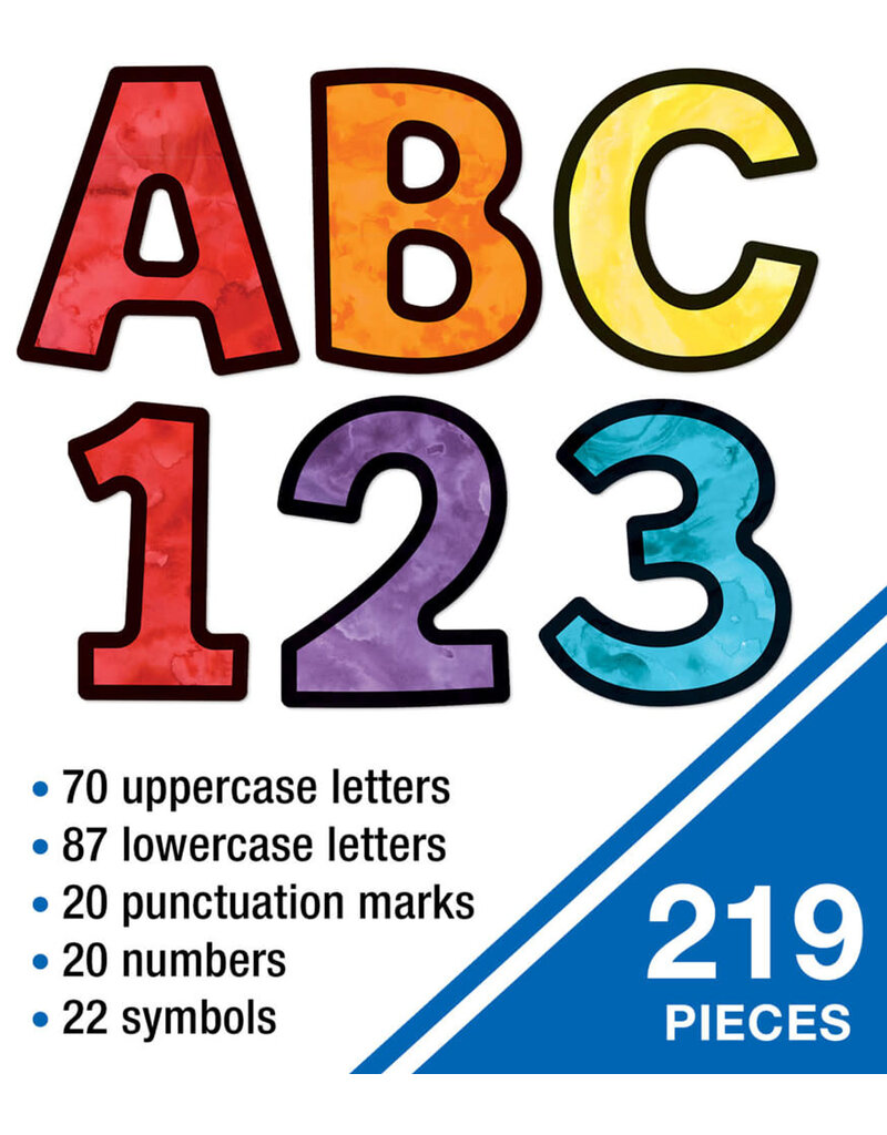 Celebrate Learning 4in Watercolor Combo Pack Bulletin Board Letters