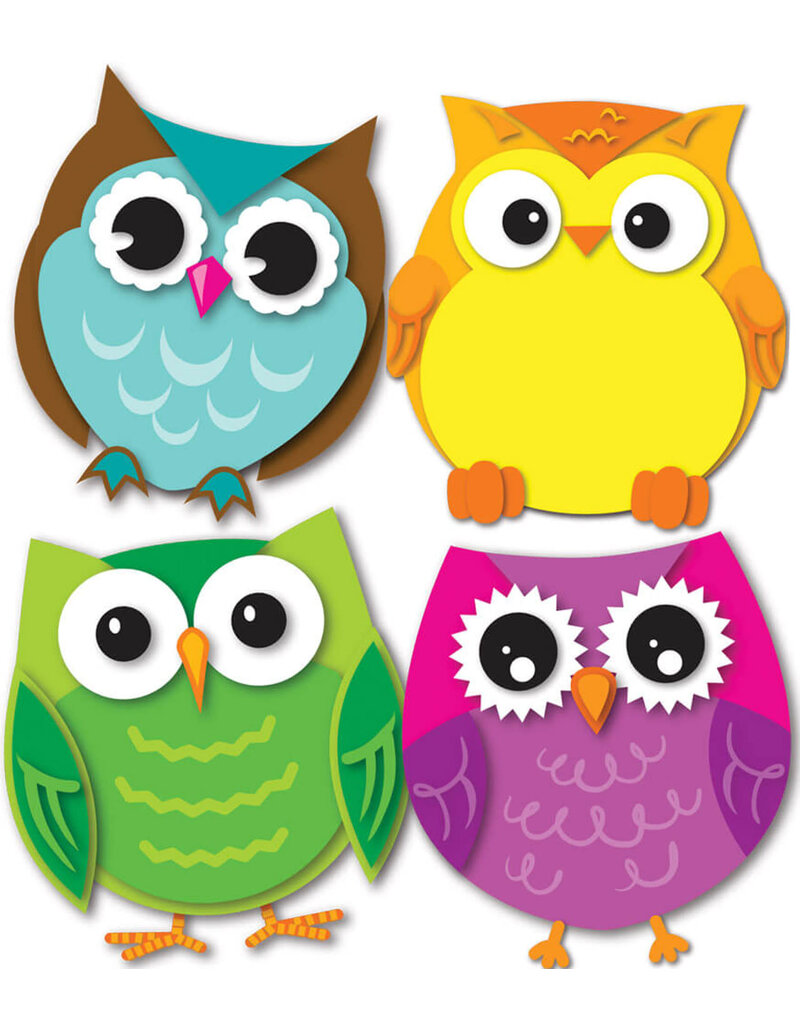 Colorful Owls Mini Cutouts
