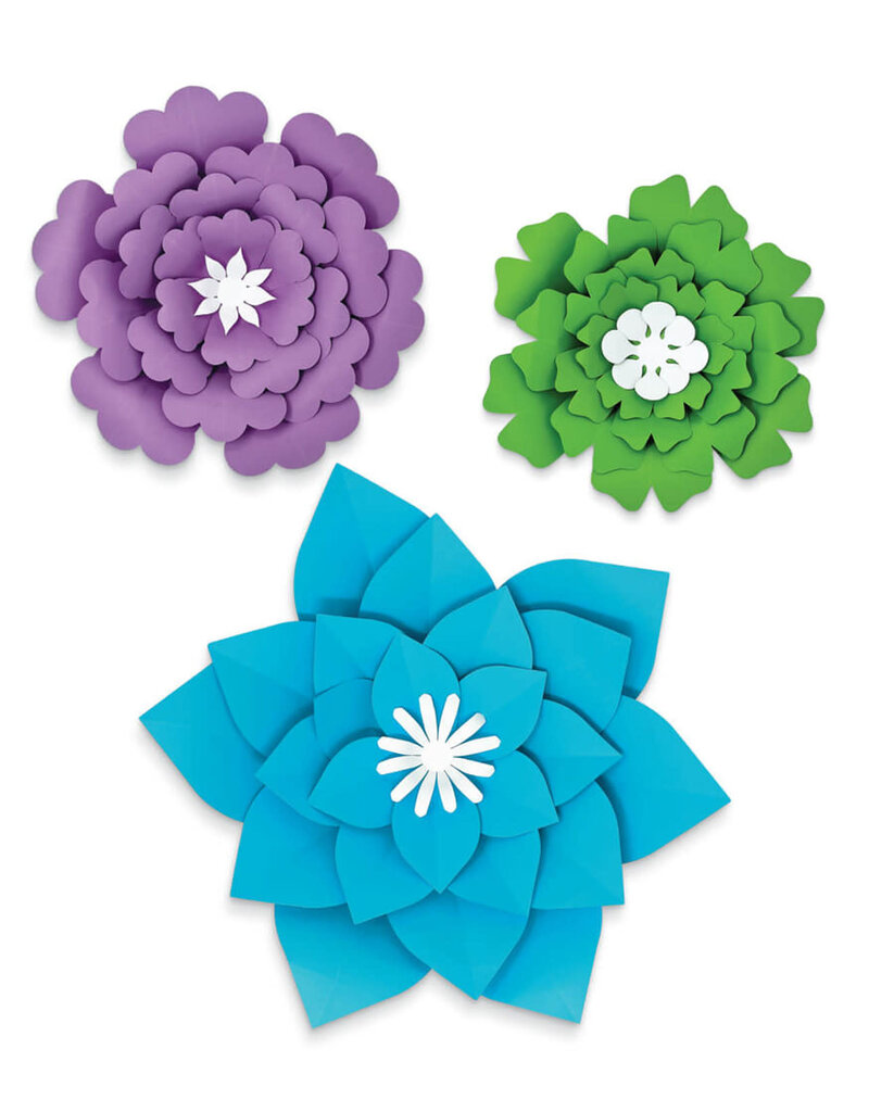 Creatively Inspired Blue, Purple, Green Flowers Dimensional Accent