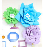 Creatively Inspired Blue, Purple, Green Flowers Dimensional Accent