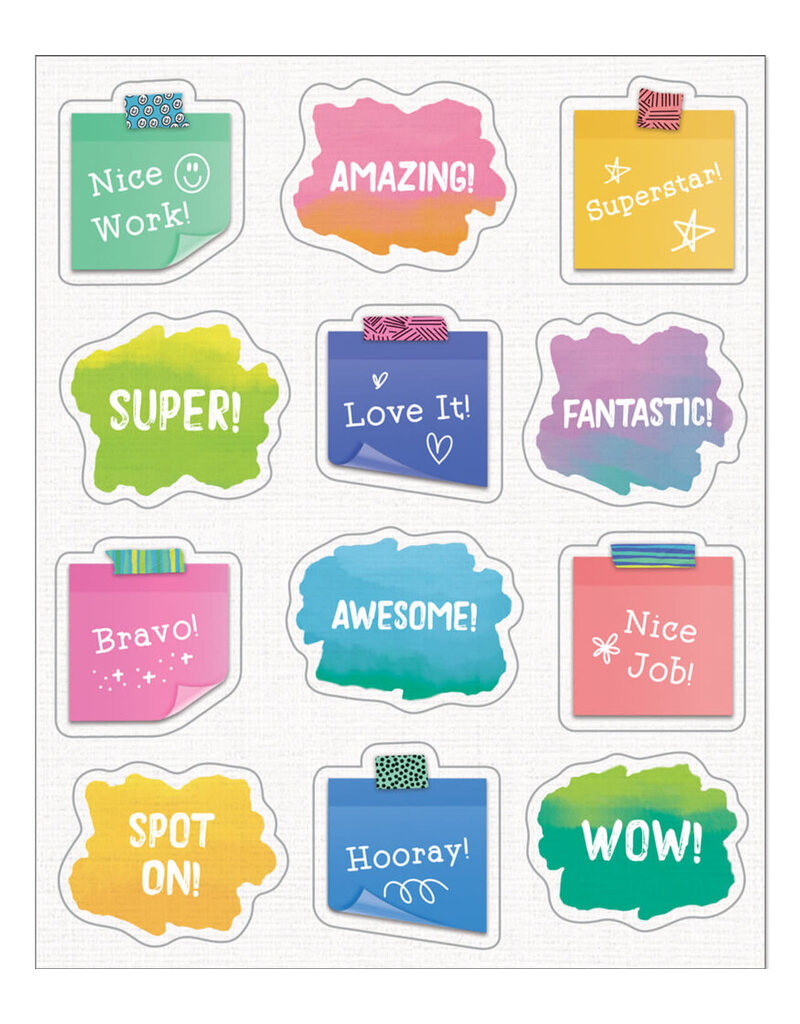 Creatively Inspired Doodle Motivational Shape Stickers