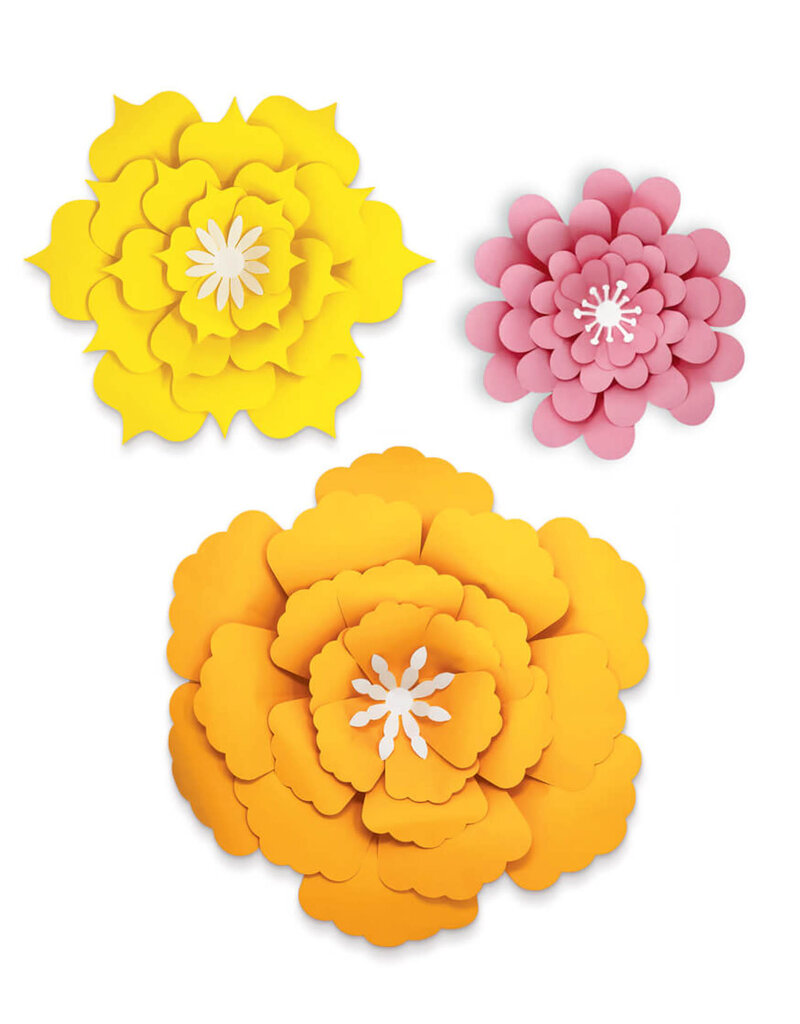 Creatively Inspired Orange, Yellow, Pink Flowers Dimensional Accent