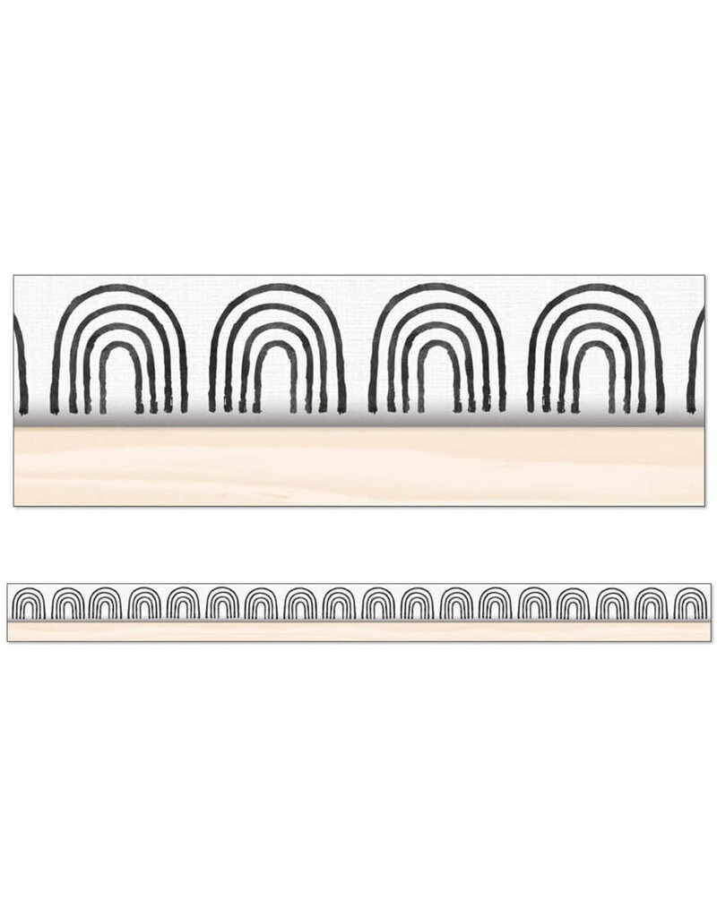 Creatively Inspired Black & White Rainbows Straight Bulletin Board Borders