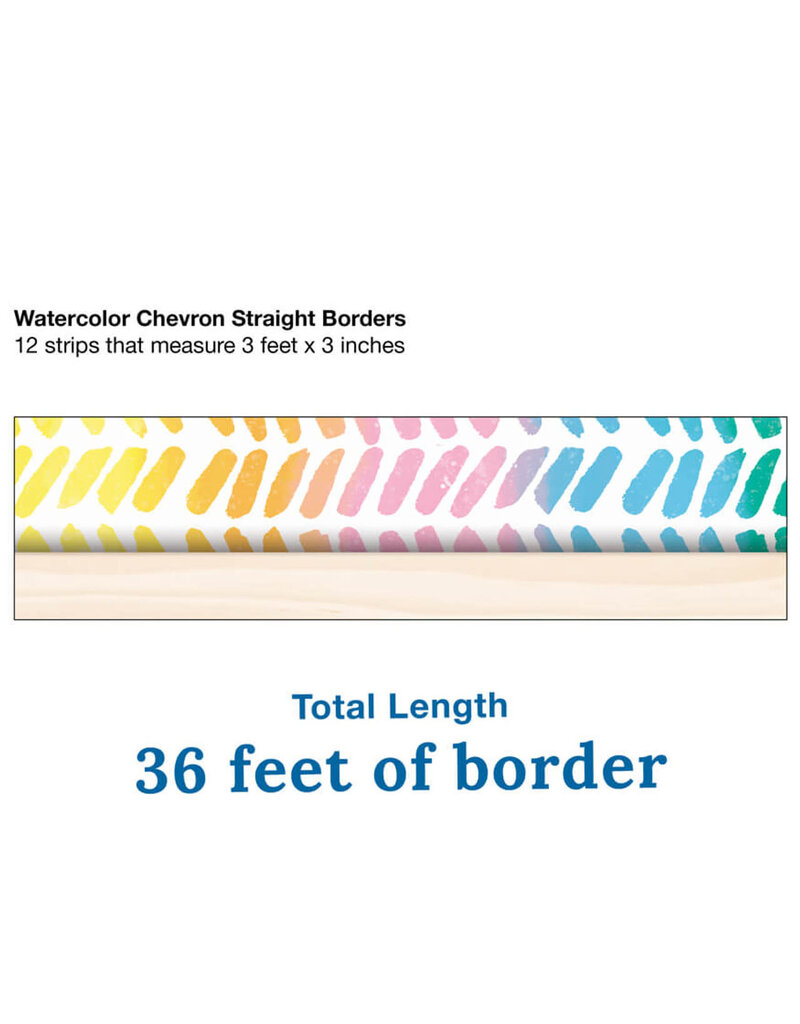 Creatively Inspired Watercolor Chevron Straight Bulletin Board Borders