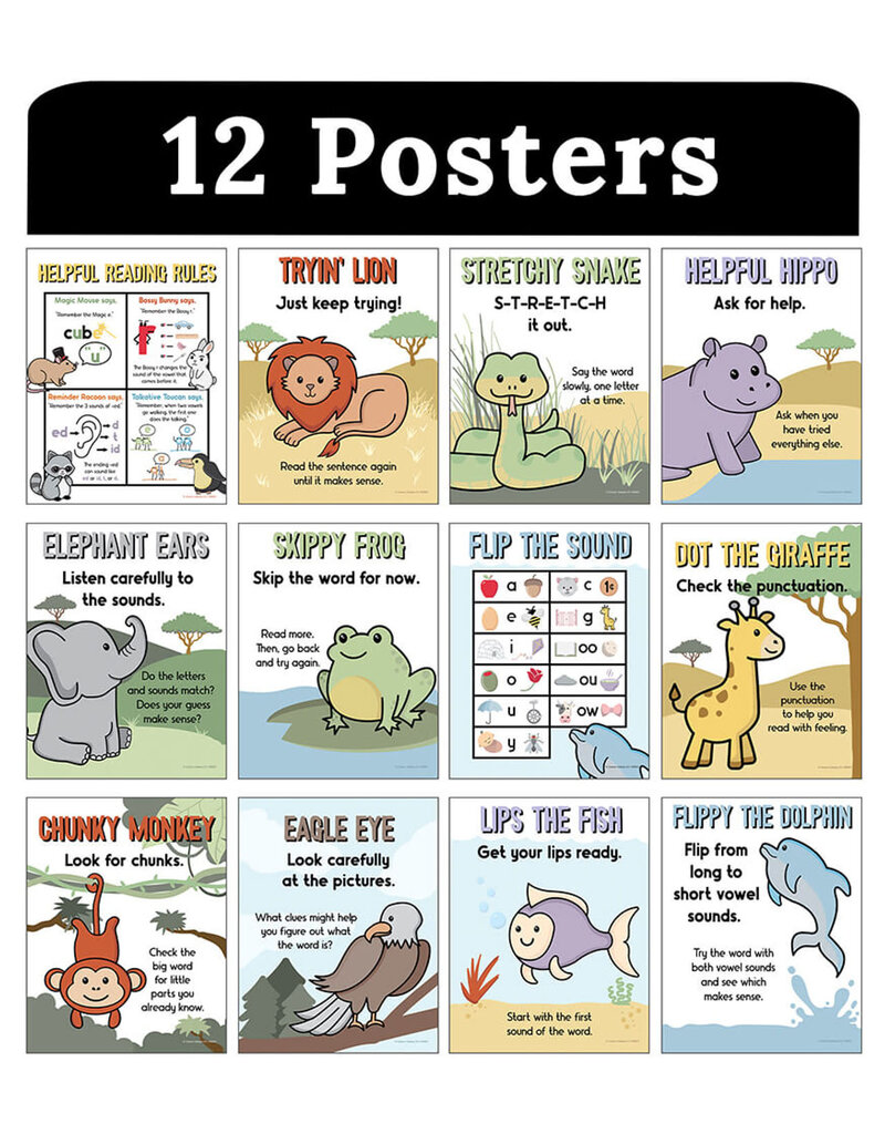 Mini Posters: Decoding Strategies Poster Set Grade K-5