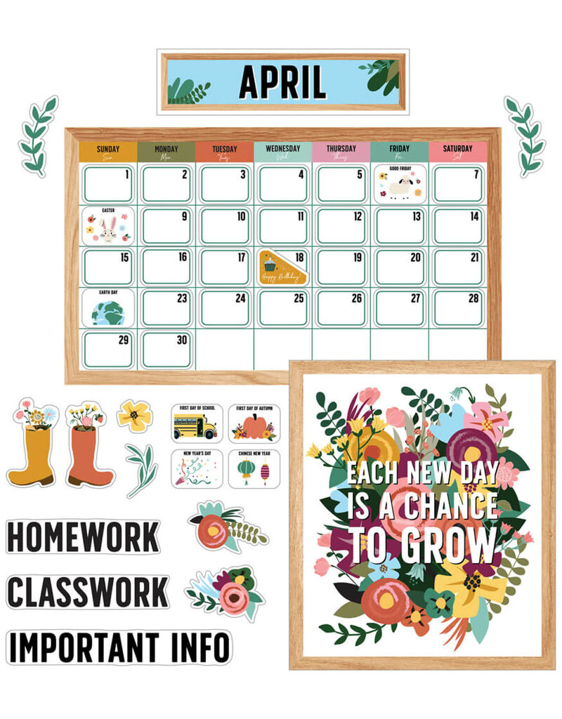 Grow Together Calendar Bulletin Board Set