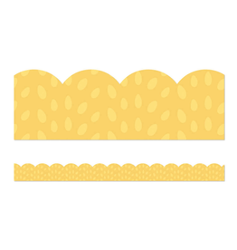 Grow Together Yellow with Painted Dots Scalloped Bulletin Board Borders