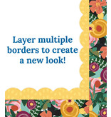 Grow Together Yellow with Painted Dots Scalloped Bulletin Board Borders