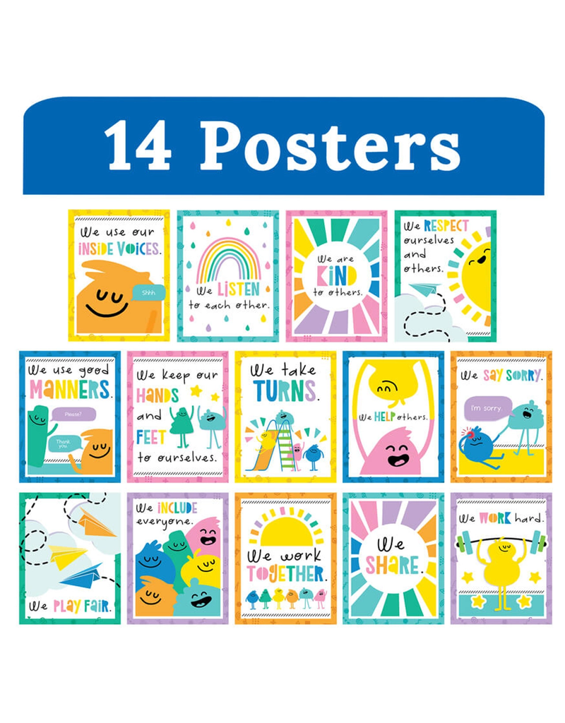 Happy Place Mini Posters: Rules for a Happy Class Poster Set