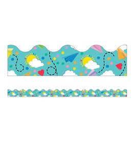 Happy Place Paper Airplanes Scalloped Bulletin Board Borders