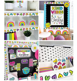 Kind Vibes Doodle Hearts Scalloped Bulletin Board Borders