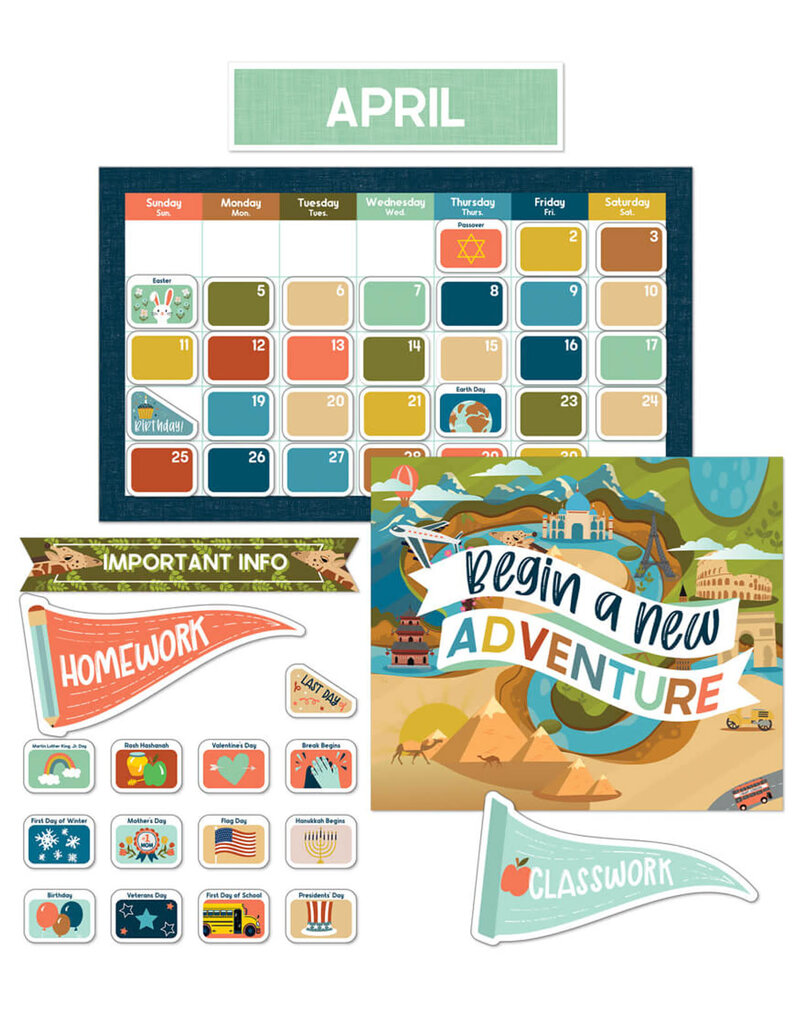 Let's Explore Calendar Bulletin Board Set