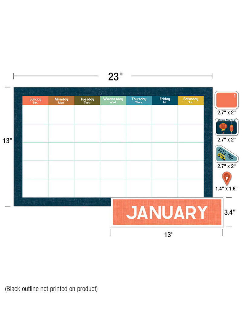 Let's Explore Calendar Bulletin Board Set