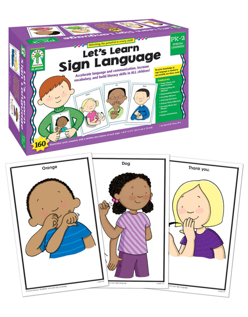 Let's Learn Sign Language Learning Cards Grade PK-2