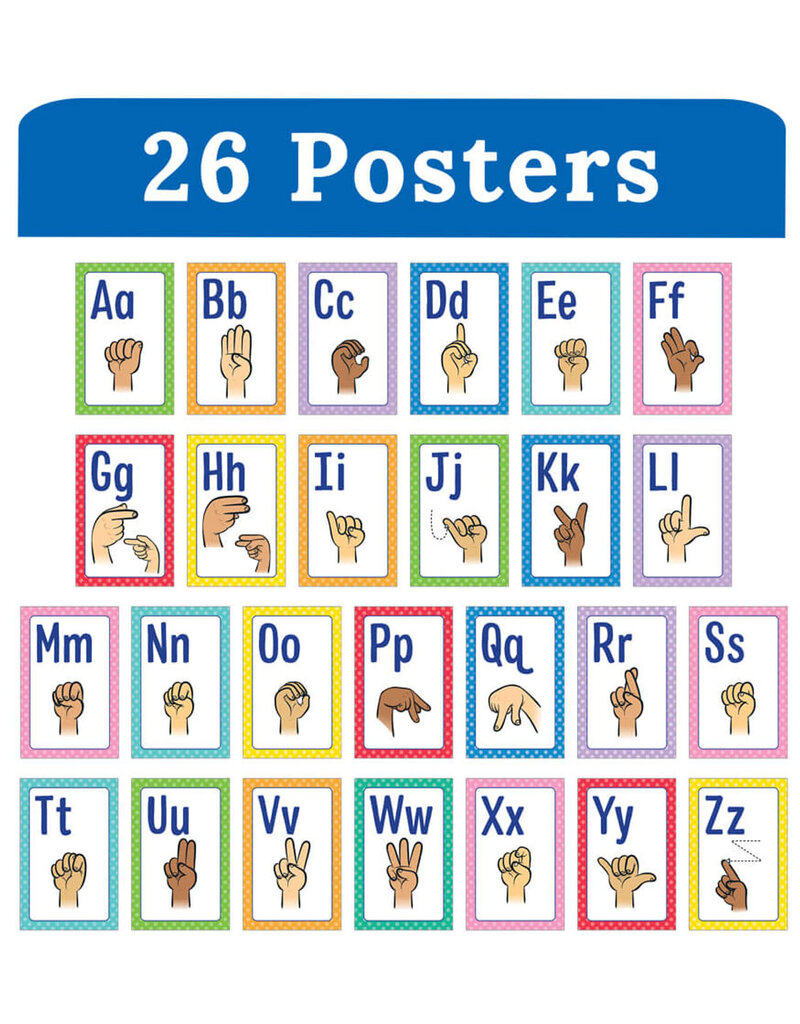 Mini Posters: Sign Language Alphabet Poster Set Grade PK-5