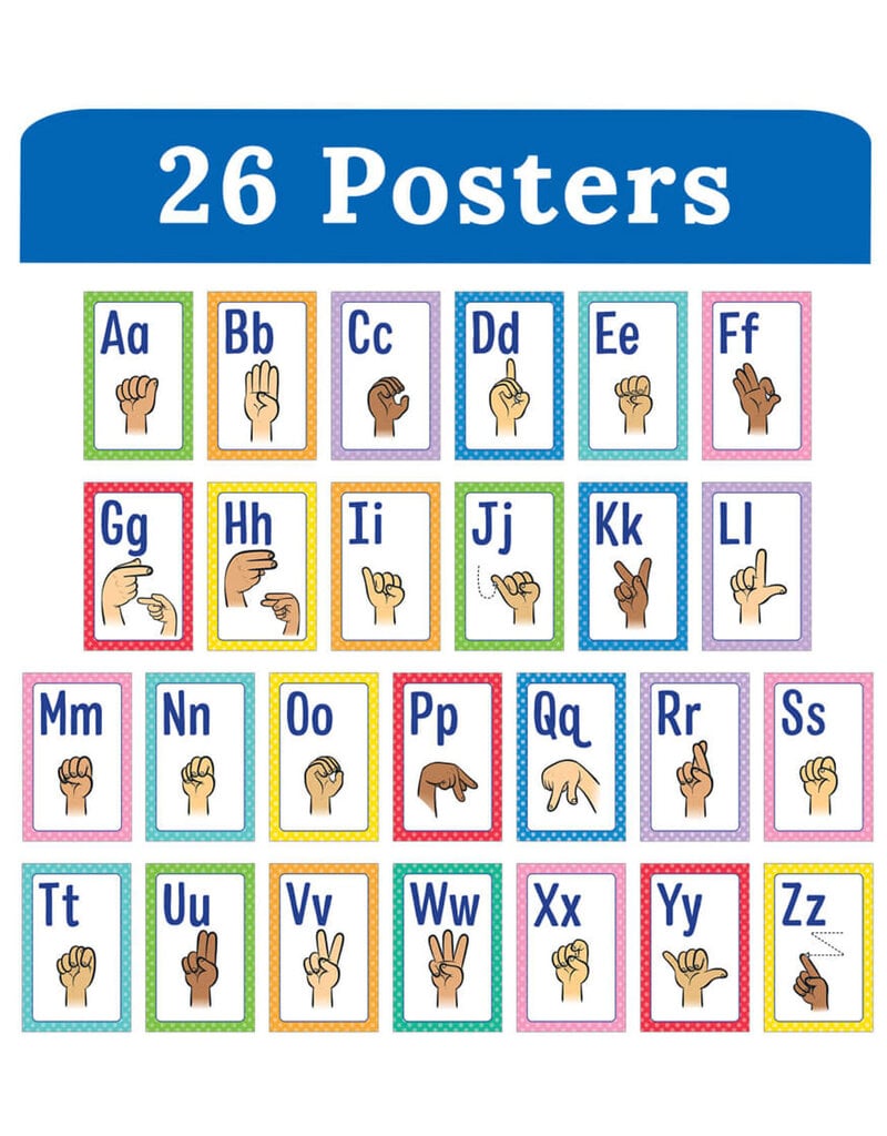 Mini Posters: Sign Language Alphabet Poster Set Grade PK-5