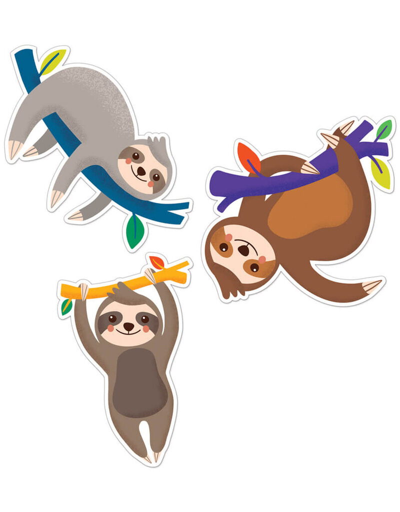 Sloths Colorful Cut-Outs - Assorted