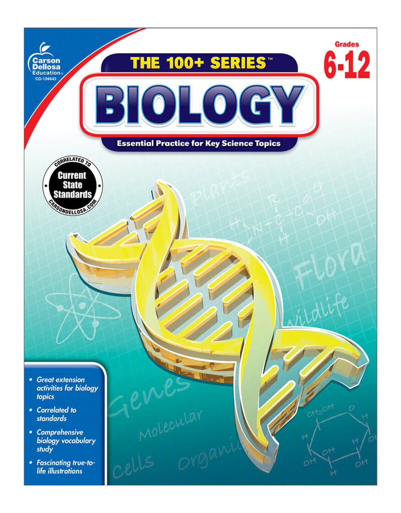 The 100+ Series™:  Biology Workbook Grade 6-12 (Paperback)