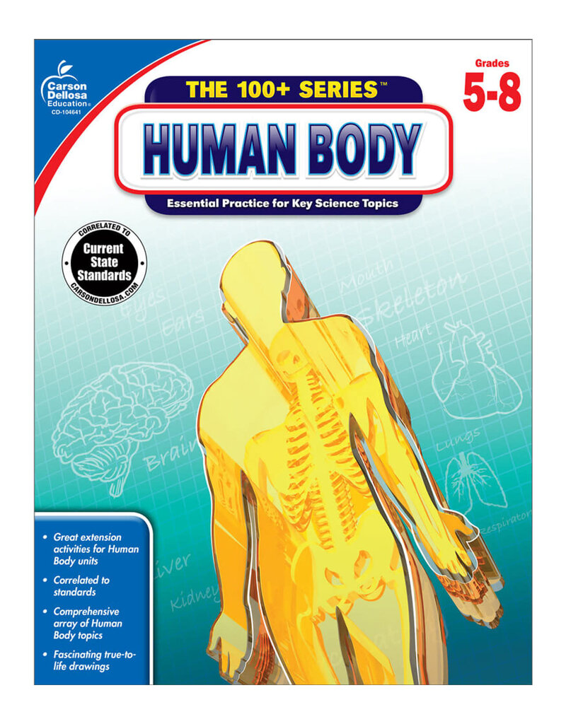 The 100+ Series™:  Human Body Workbook Grade 5-8 (Paperback)