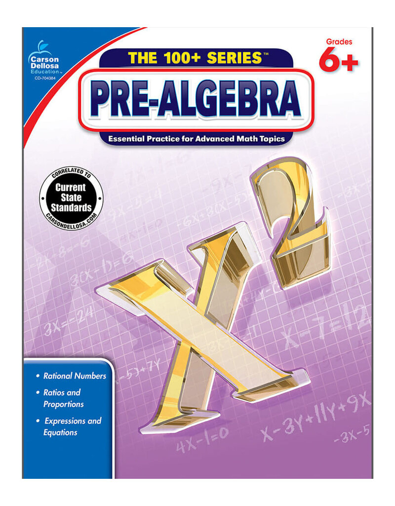 The 100+ Series™:  Pre-Algebra Workbook Grade 6-8 (Paperback)