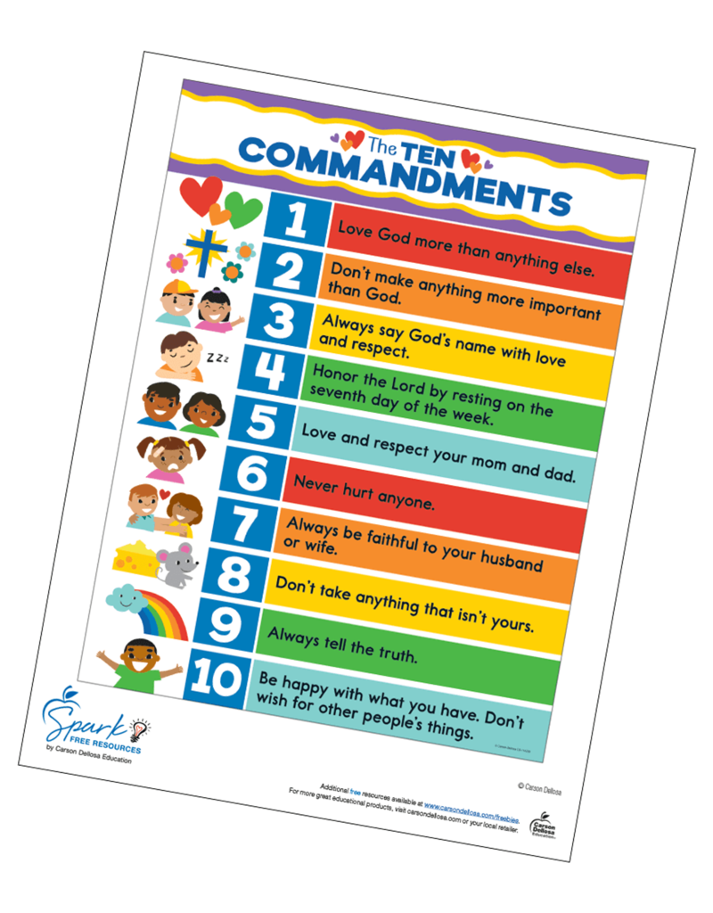 The Ten Commandments Chart Free Printable