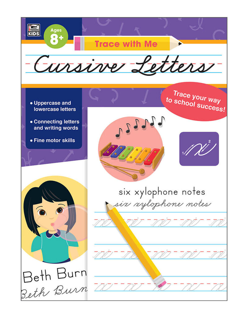 Trace with Me: Cursive Letters Activity Book Grade 2-5 Paperback