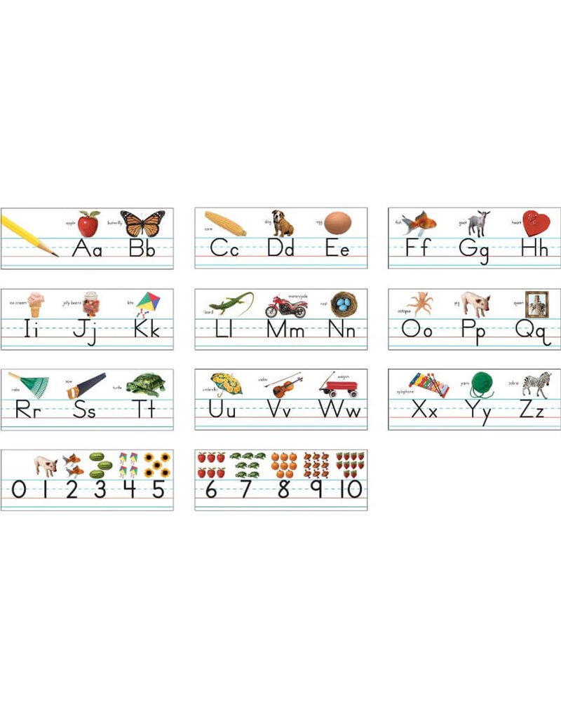 Traditional Manuscript Alphabet with Photographs Bulletin Board Set Grade PK-2
