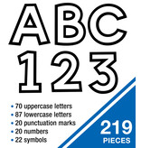 4in White with Black Trim Combo Pack Bulletin Board Letters