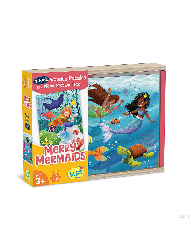 Merry Mermaids 4-Pack Wooden Puzzles