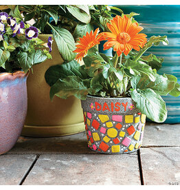 Paint Your Own Stone: ‭Mosaic Flower Pot