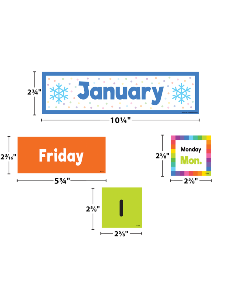 Colorful Calendar Pocket Chart Cards