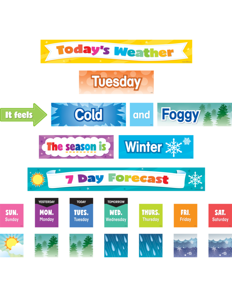 Colorful Weather Pocket Chart Cards