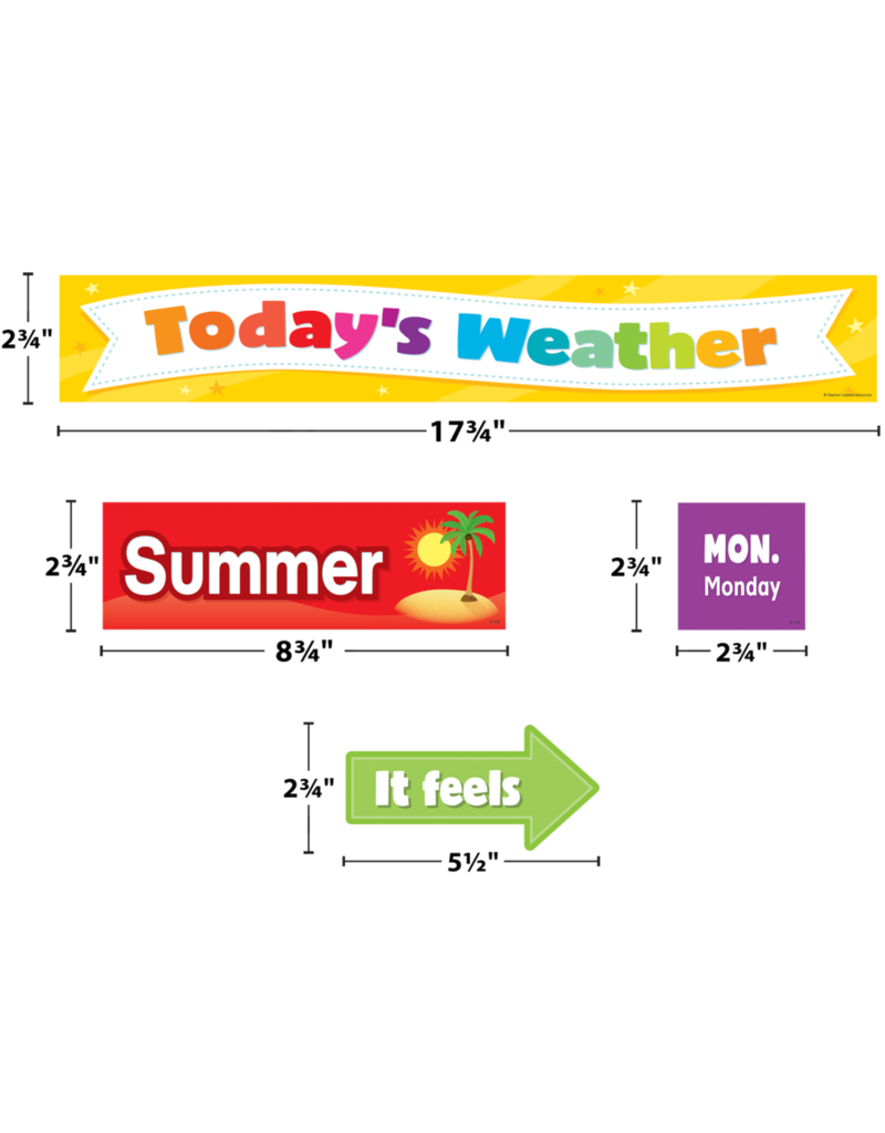 Colorful Weather Pocket Chart Cards