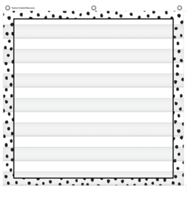 Black Painted Dots on White 7 Pocket Chart (28" x 28")