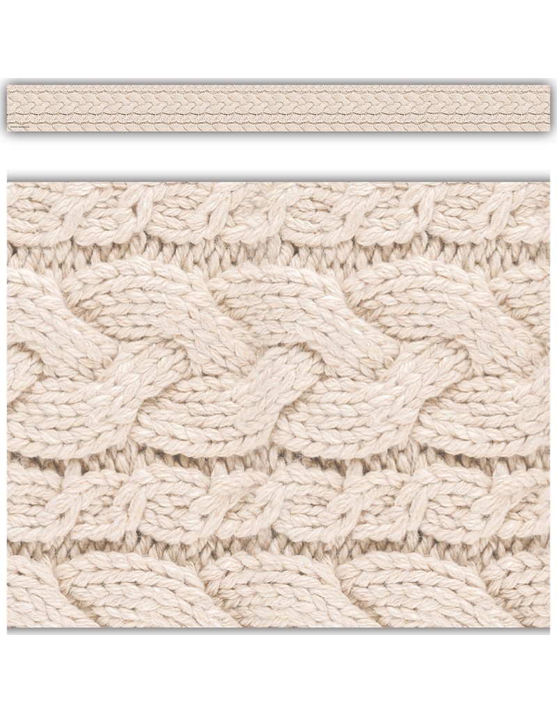 Cable Knit Sweater Straight Border Trim