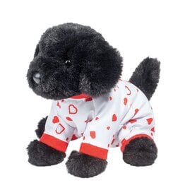 Amore Black Lab PJ Pup with Heart Pajamas Plush