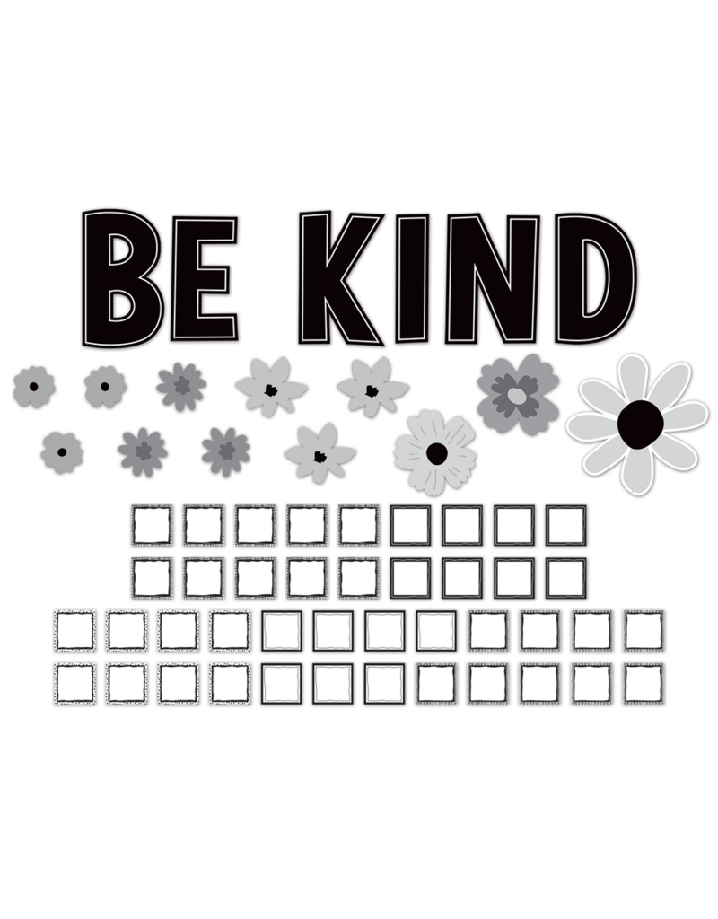 Black and White Floral Be Kind Bulletin Board